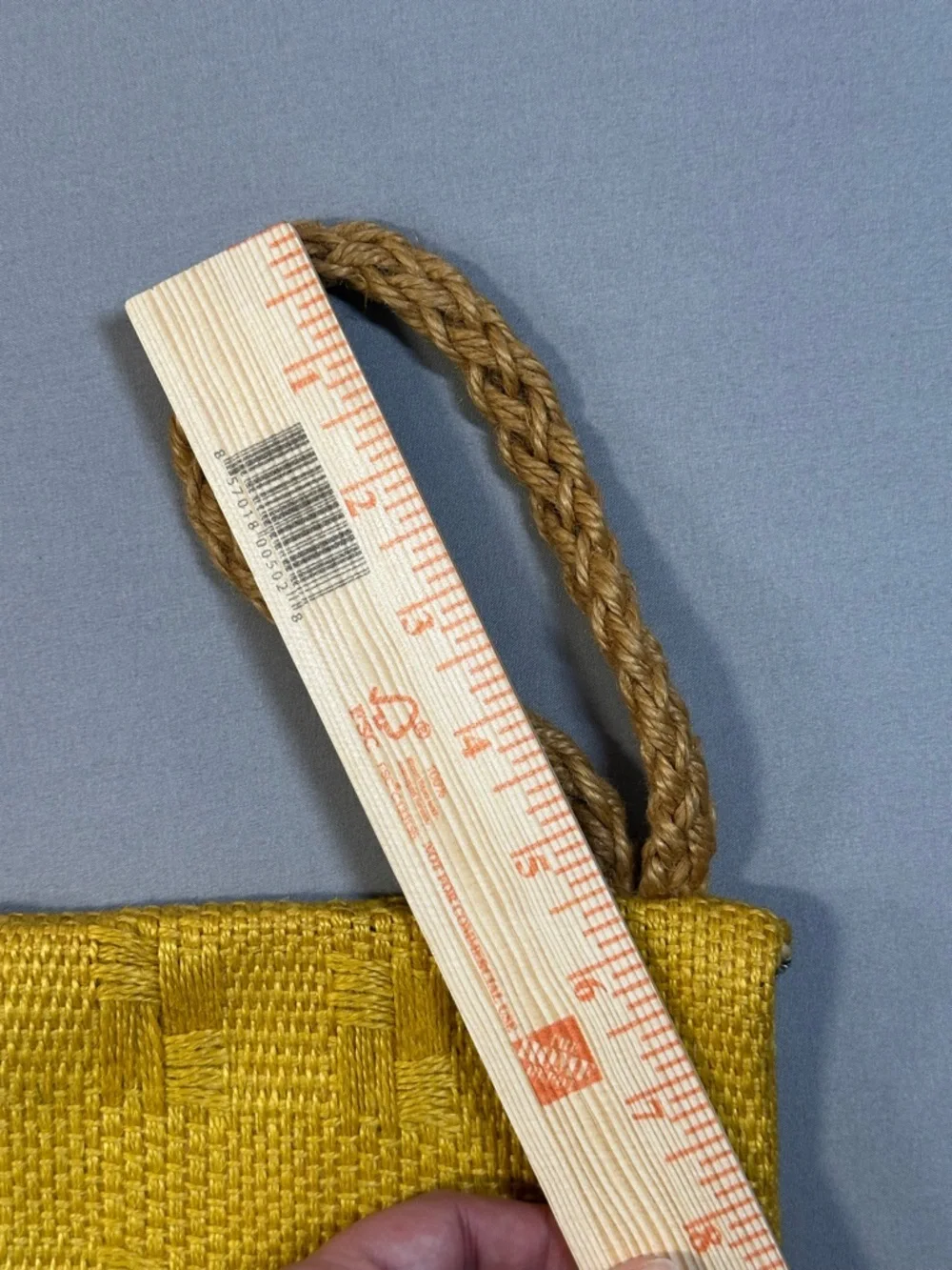Woven Zipper Wristlet Clutch w/ Rope Handle - Mustard Yellow, Lined